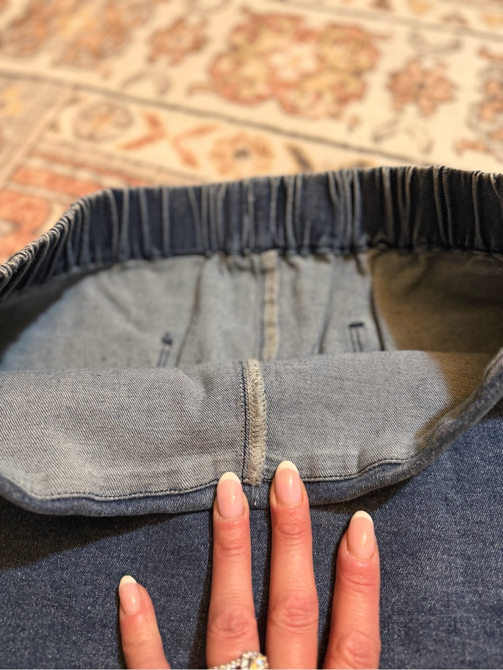 Amazon Essentials Blue Denim Skort with Overlap Front - Picture 6 of 8